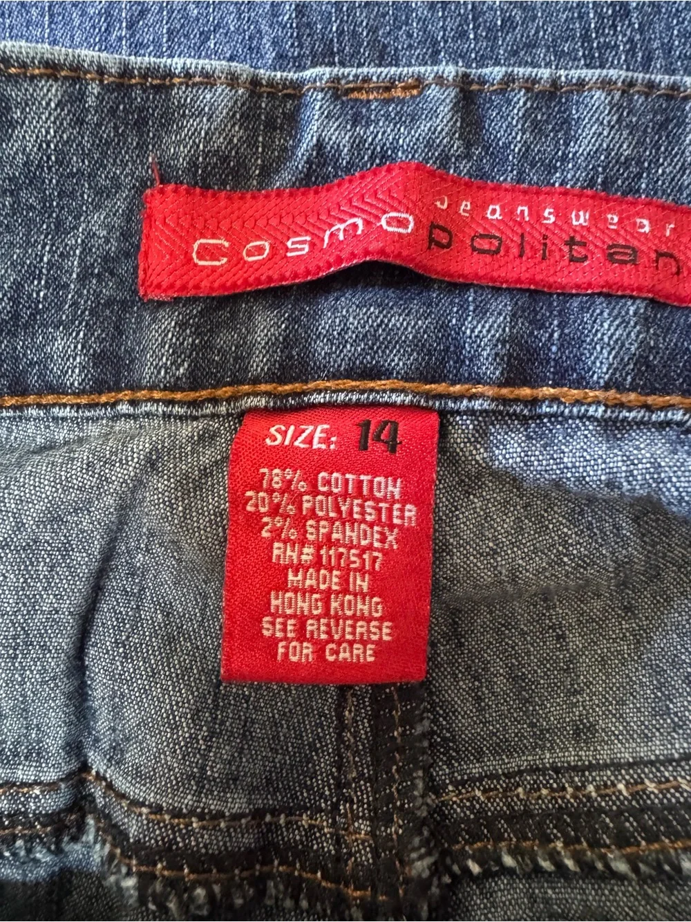 Cosmopolitan Mid-Blue Flare Jeans with Light Blue Embroidery